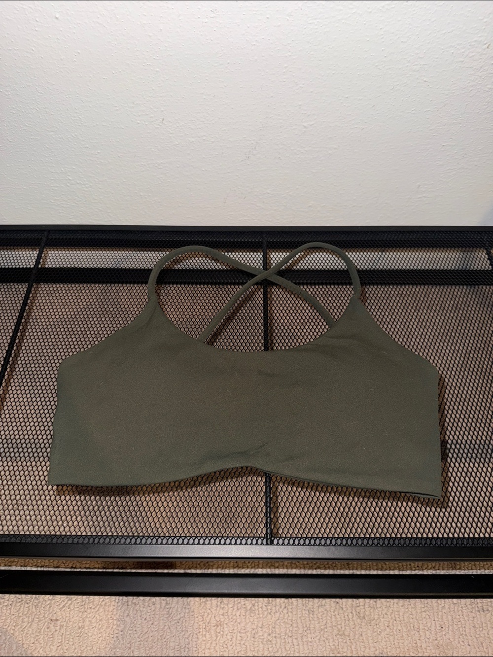 Aoxjox Olive Green Crossback Sports Bra